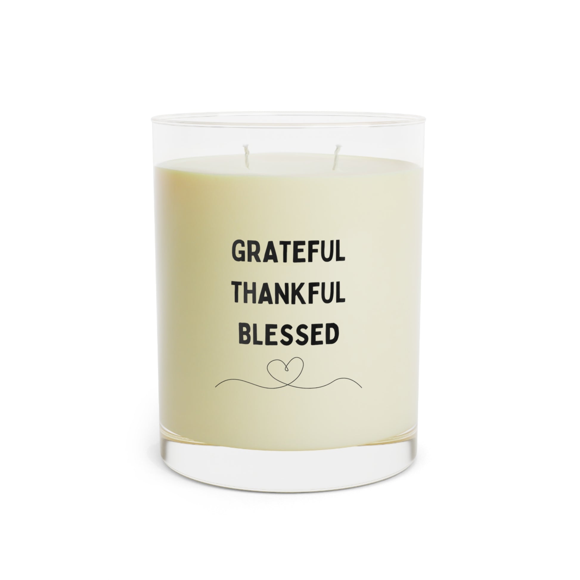 11 oz scented candle with gratitude message