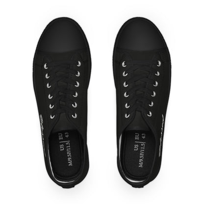 Black Low Top Sneakers with Inspirational Message