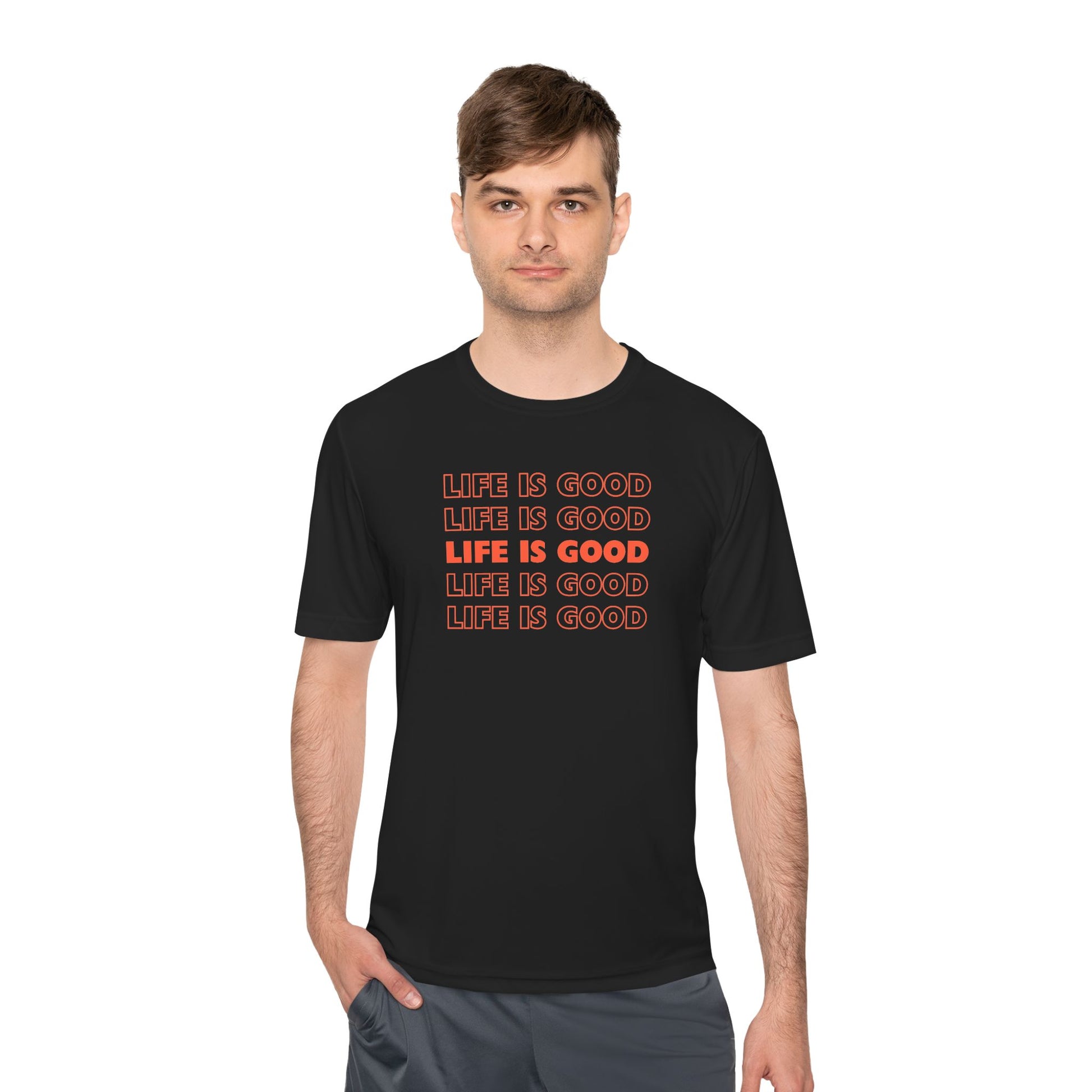 Black Moisture Wicking Tee with Inspirational Message