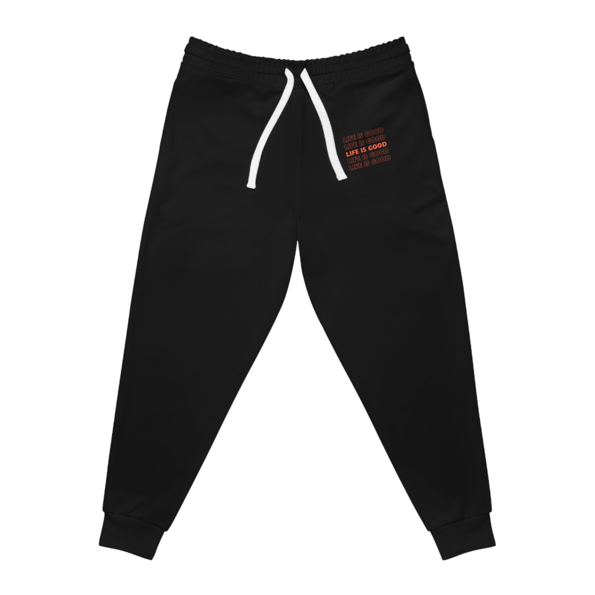 Black Unisex Athletic Joggers Life is Good