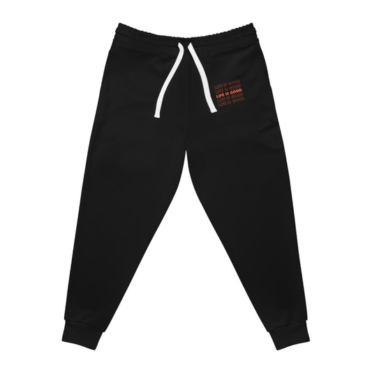 Black Unisex Athletic Joggers Life is Good