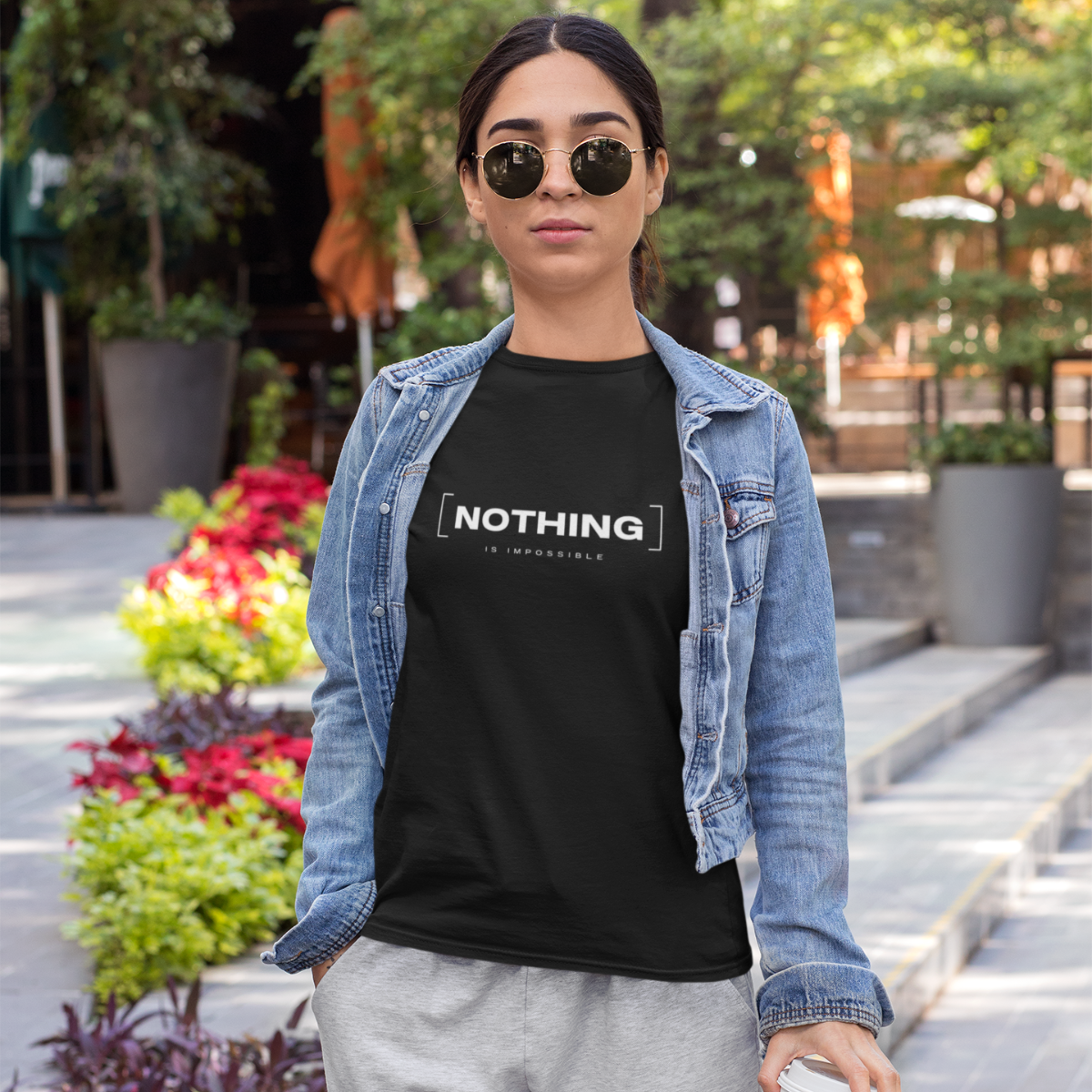 Casual wear Nothing is Impossible graphic T-shirt