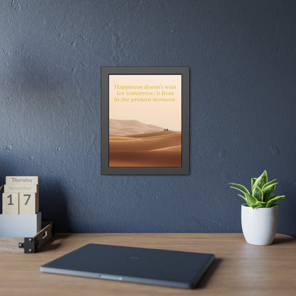 Framed poster with happiness quote