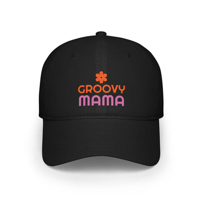 "Groovy Mama" black cap with sleek design