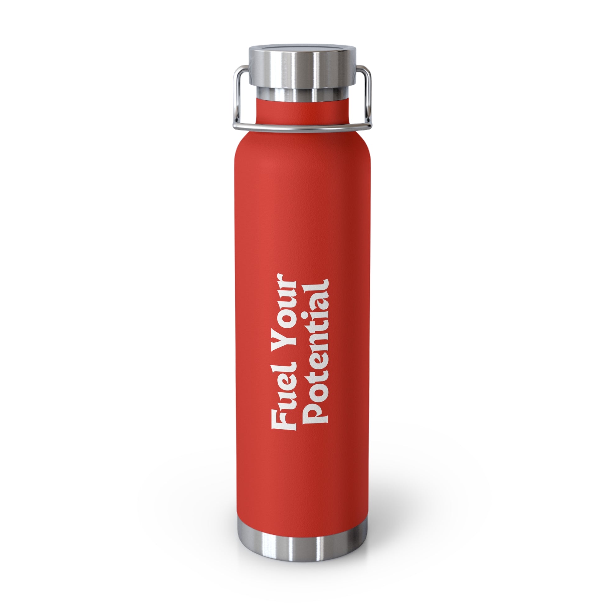 Hydration bottle featuring Fuel Your Potential quote