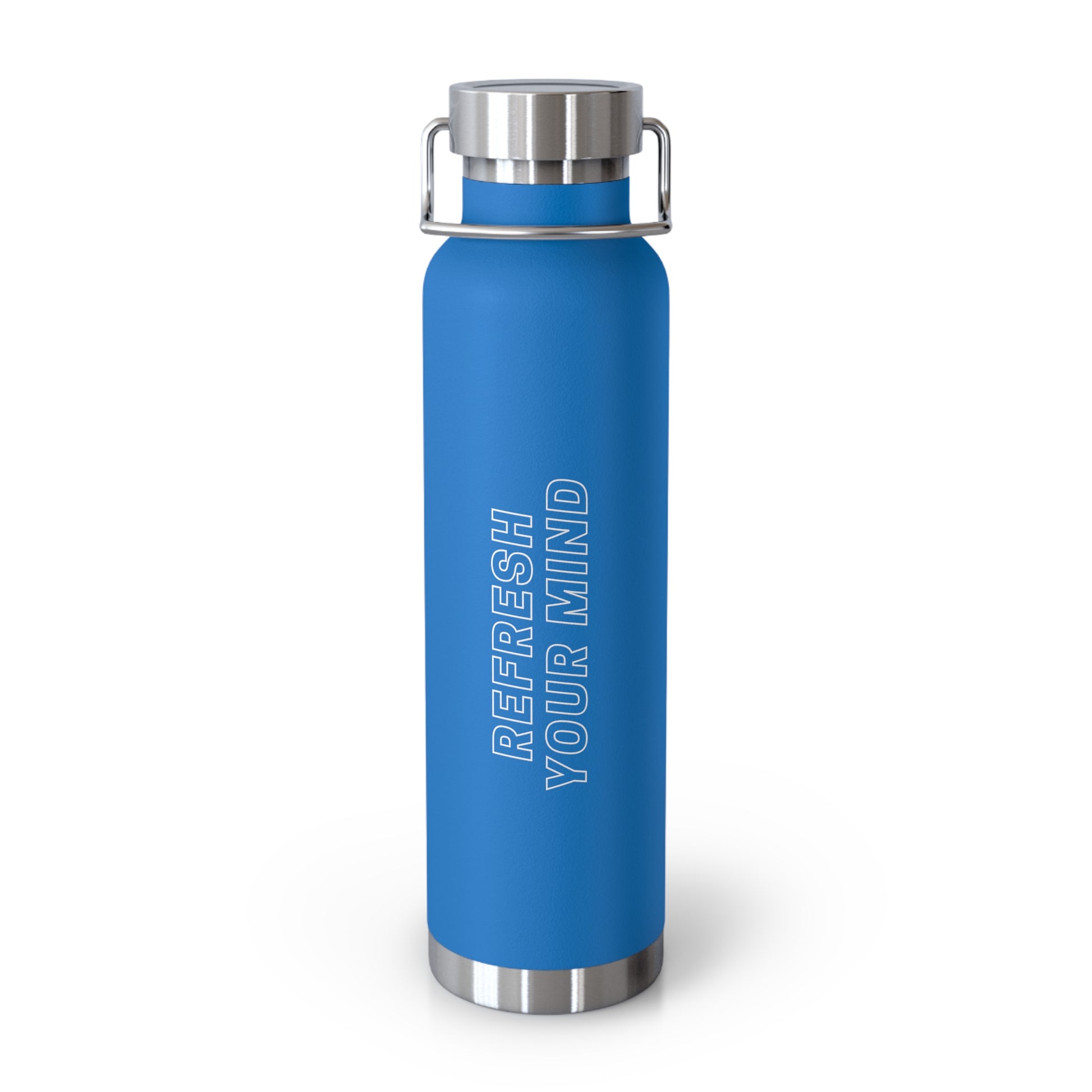 Hydration bottle featuring Refresh Your Mind quote