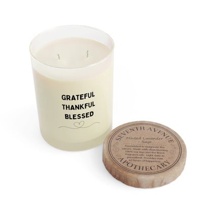 Inspirational candle to embrace gratitude