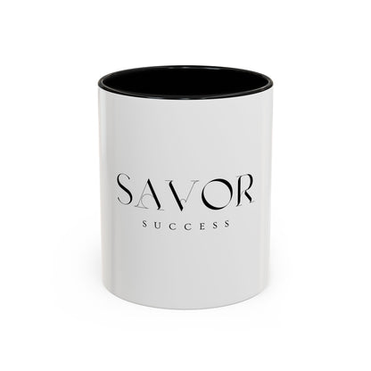 Inspirational coffee cup Savor Success