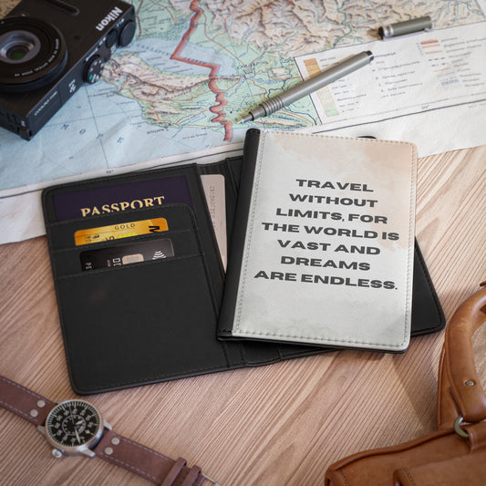 Inspirational passport holder for adventurers