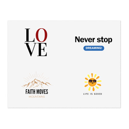 Inspirational sticker sheets with positive quotes