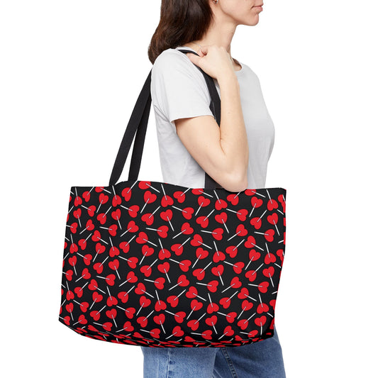 Love Heart Lollipop weekender tote