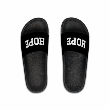 Men Black Sandals with Hope