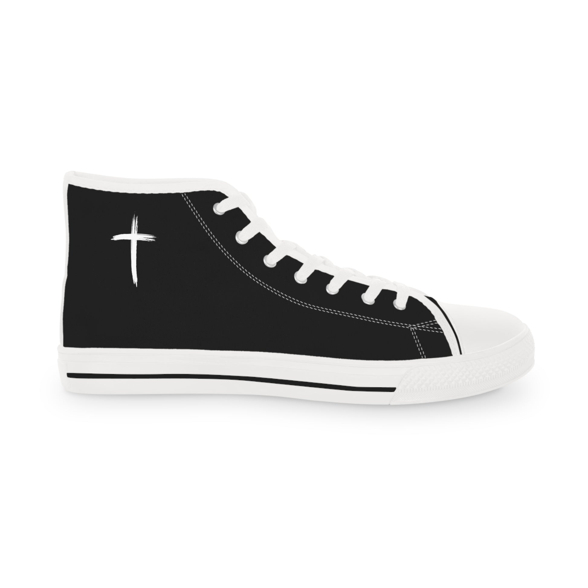 Men's Black Sneakers with Christian Cross