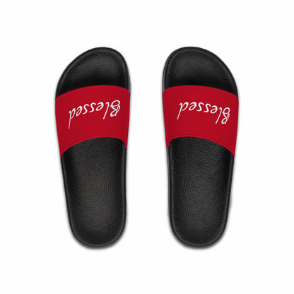 Mens Red Sandals with Blessed