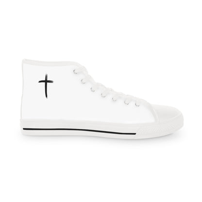 Mens White Sneakers with Christian Cross Design