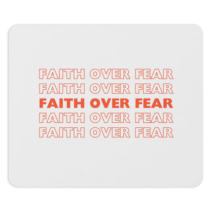 Motivational Faith Over Fear desk mat