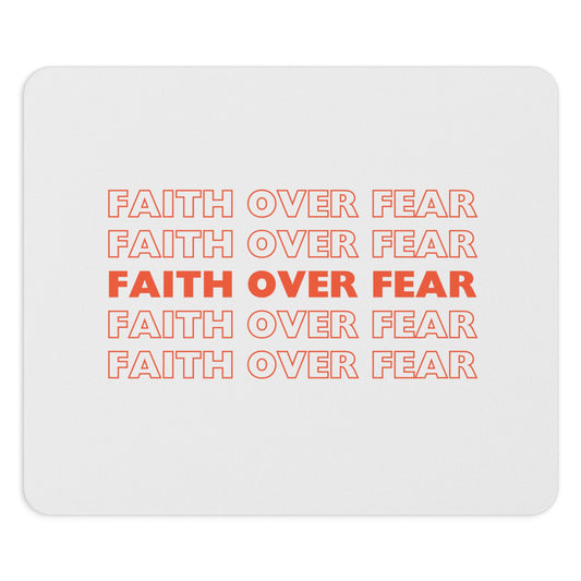 Motivational Faith Over Fear desk mat