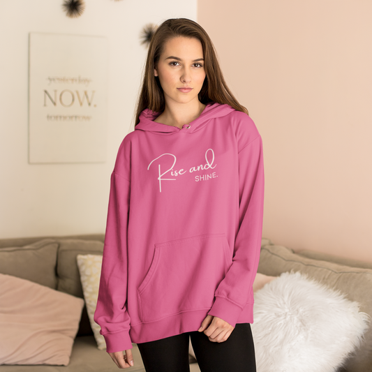 Motivational Rise & Shine hoodie in pink