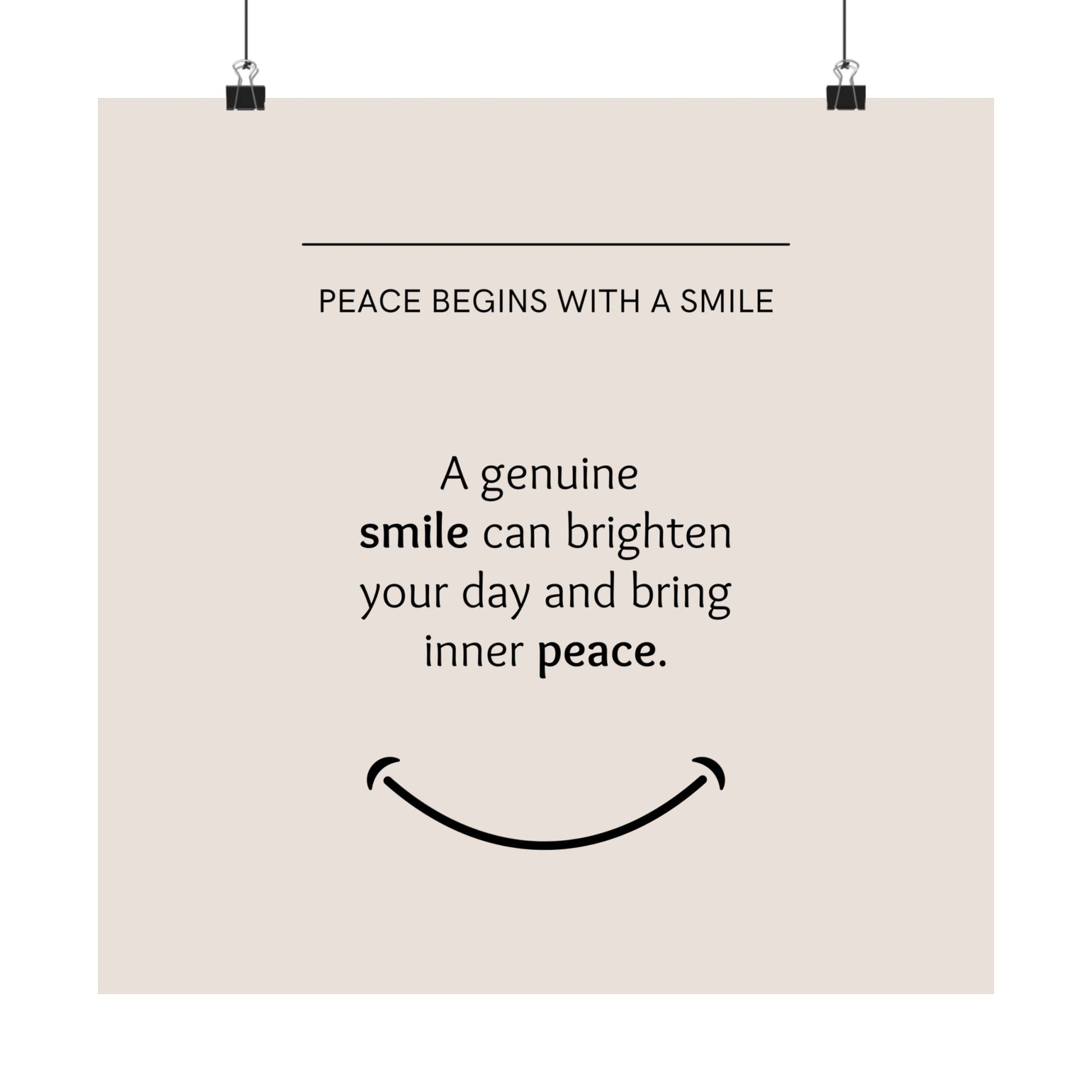 Peace Begins with a Smile poster