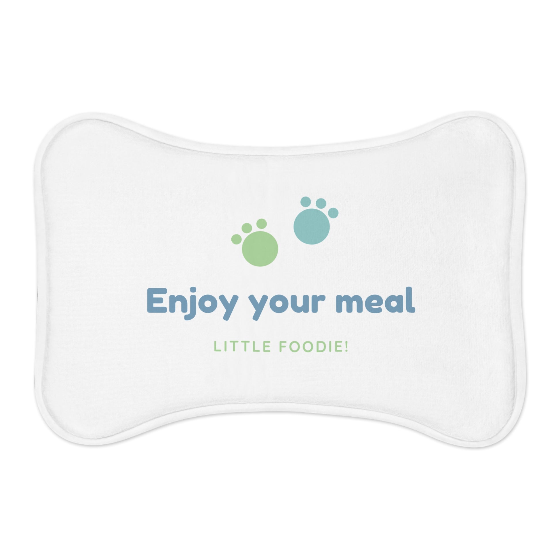 Pet feeding mat with cheerful design