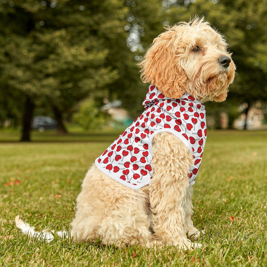 Pet hoodie with cherry print