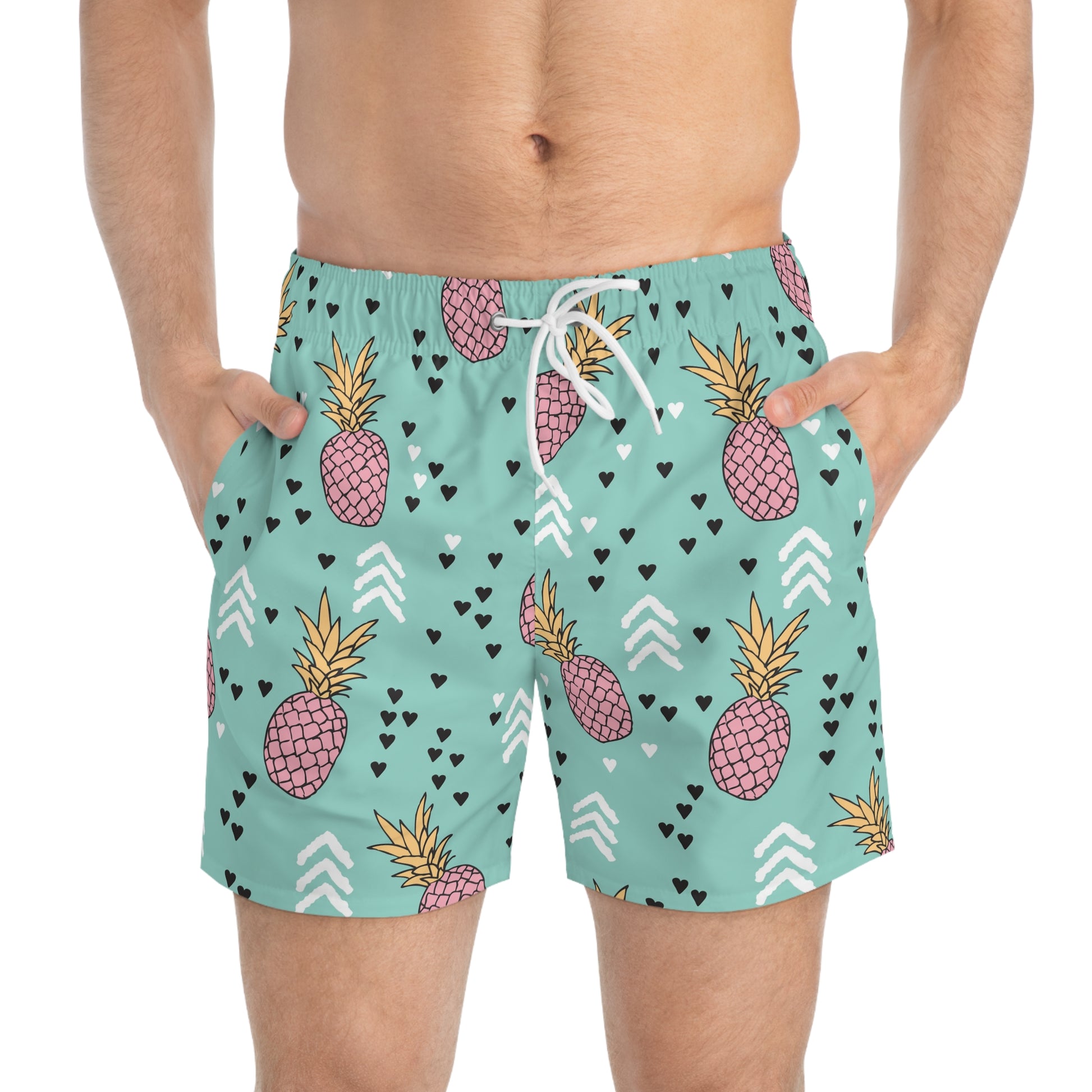 Pineapple print swim trunks