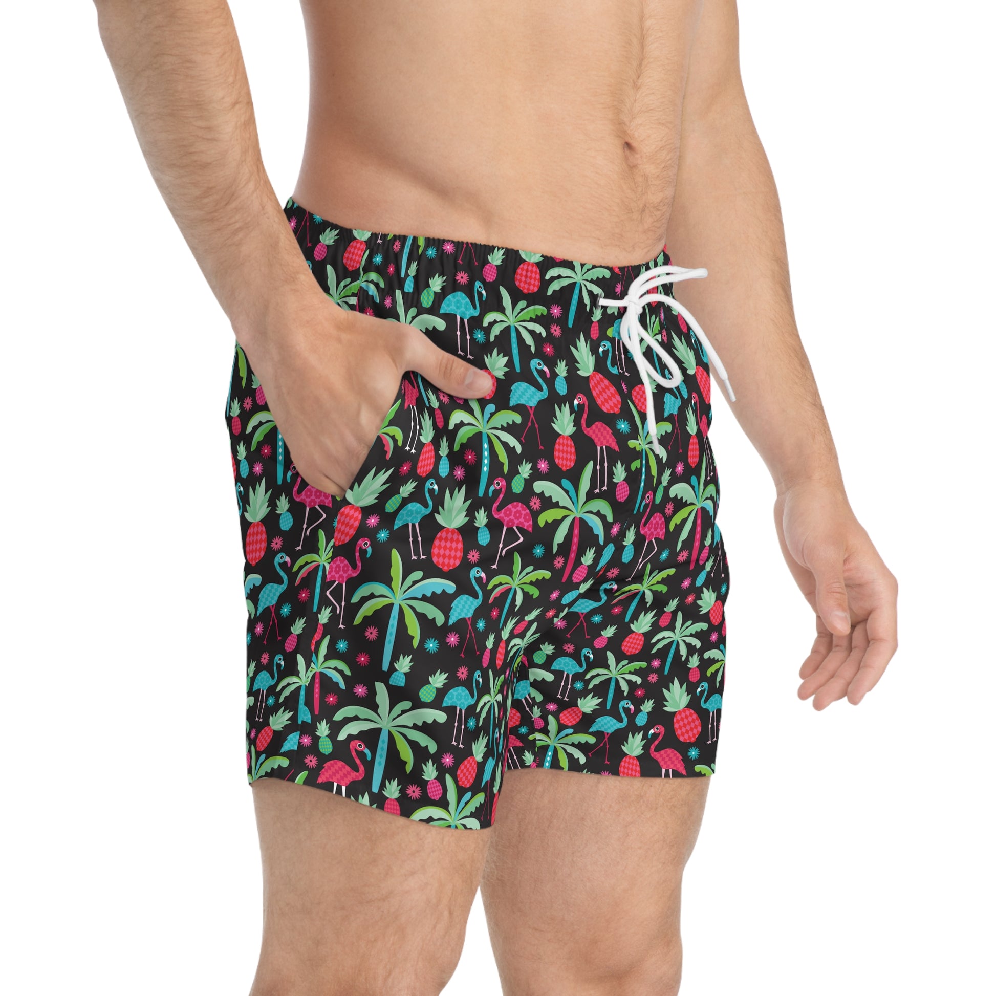 Playful flamingo design swimwear