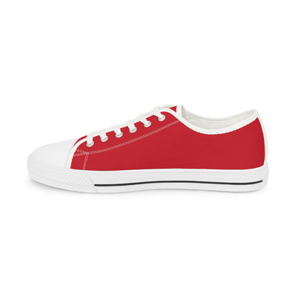 Red Low Top Sneakers with Inspirational Message