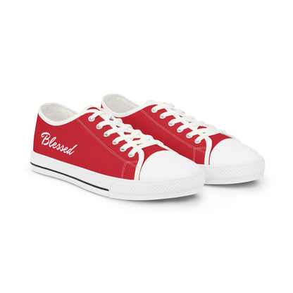 Red Mens Low Top Sneakers Blessed Design