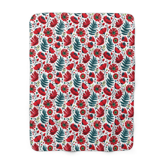 Soft blanket with flower print