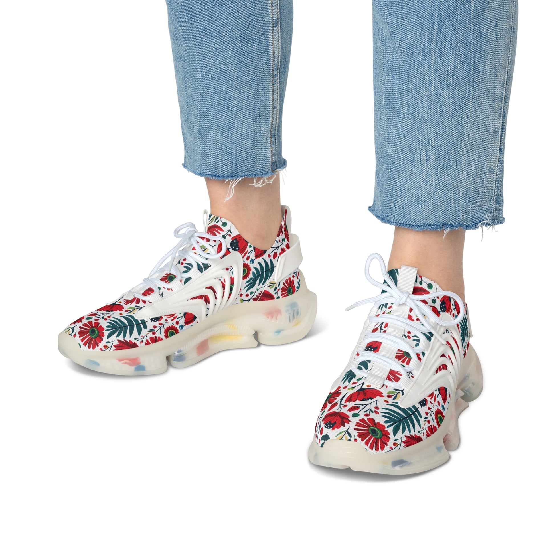 Stylish Floral Mesh Sneakers