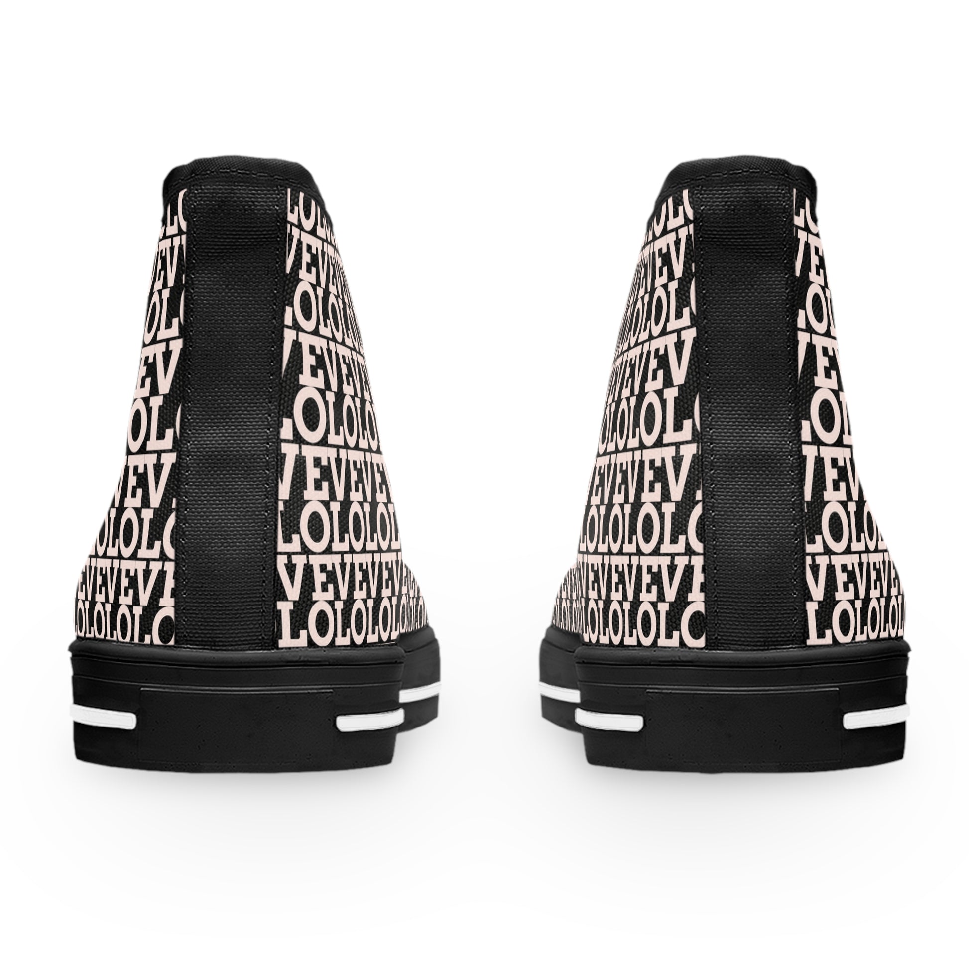 Stylish black Love Print High Tops