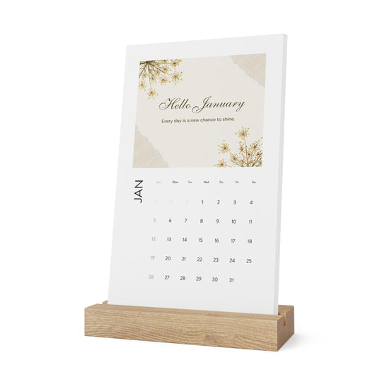 Vertical desk calendar for 2025