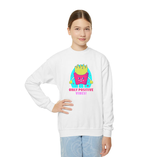 Youth sweatshirt featuring "Only Positive Vibes" design