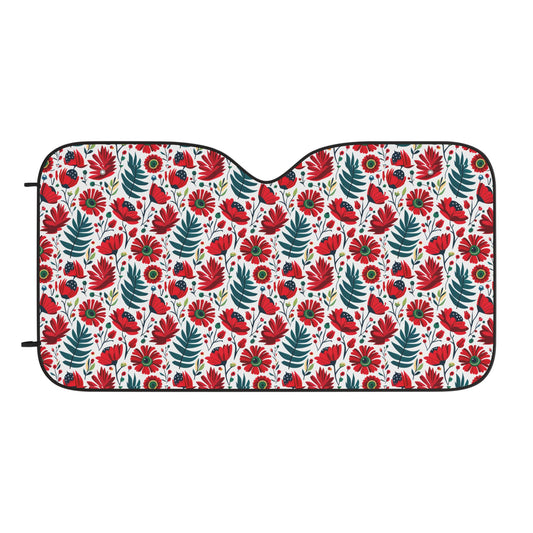 vibrant floral car sun protector